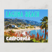 Laguna Beach Vintage Reiseposter Postkarte (Vorderseite)
