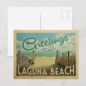 Laguna Beach Vintage Travel Postkarte (Vorne/Hinten)