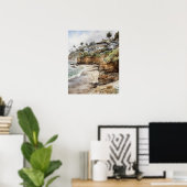 Laguna Beach Watercolor Art Print Poster (Heimbüro)