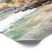 Laguna Beach Watercolor Art Print Poster (Ecke)