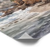 Laguna Beach Watercolor Art Print Poster (Ecke)