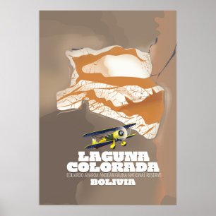 Laguna Colorada Bolivien Salzsee Reiseplakat Poster