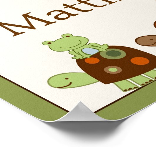 Laguna Turtle Frosch Kinderzimmer Mauer Name Prinz Poster (Ecke)