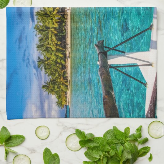 Lagune Bora Geschirrtuch (Gefaltet)