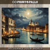 Lagune von Venedig unter Mondlicht Seidenpapier