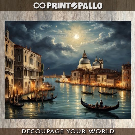 Lagune von Venedig unter Mondlicht Seidenpapier