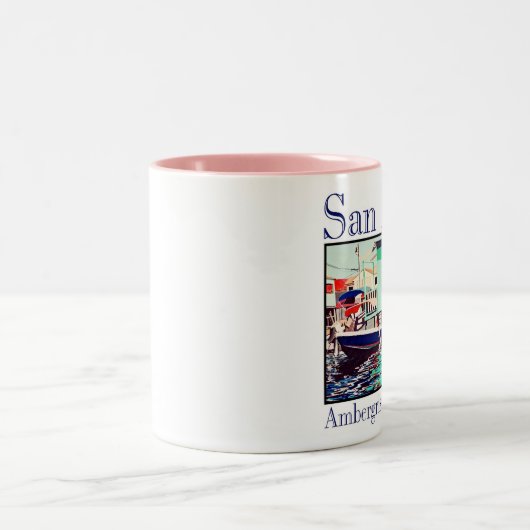 Laguneseitenbootshaus Zweifarbige Tasse (Mittel)