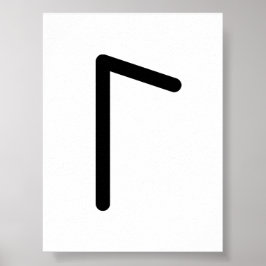 LAGUZ Nordische Rune (Wasser, Fluss, Intuition) | Poster