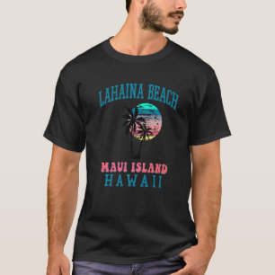 Lahaina Beach Maui Hawaii Beach Palm Tree Sommer T-Shirt