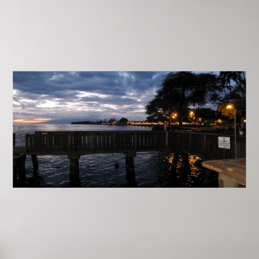 Lahaina City Lights - Sonnenuntergang Poster (Vorne)