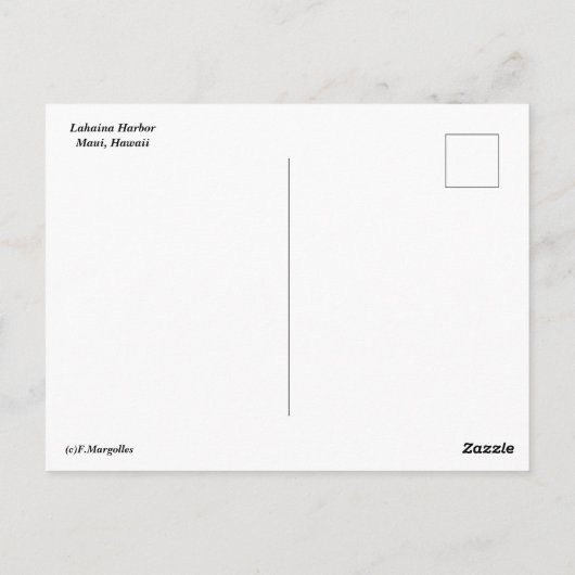 Lahaina Harbor Postcard Postkarte (Rückseite)