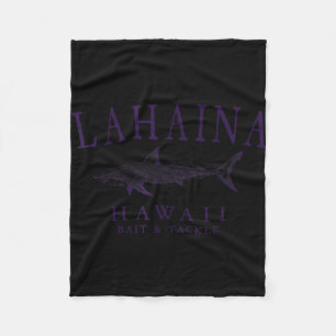 Lahaina Hawaii Hai vintage Pflaume Kunst Angeln Fleecedecke