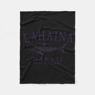 Lahaina Hawaii Hai vintage Pflaume Kunst Angeln Fleecedecke