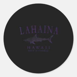 Lahaina Hawaii Hai vintage Pflaume Kunst Angeln  Runder Aufkleber
