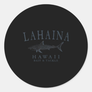 Lahaina Hawaii Hai vintage Schiefer Kunst Angeln Runder Aufkleber