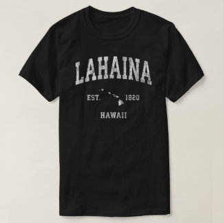 Lahaina Hawaii Hi Vintag Athletic Sports Design T-Shirt