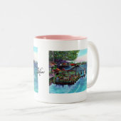 Lahaina Maui~ Fisch-Firmenmalerei Zweifarbige Tasse (VorderseiteRechts)