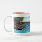 Lahaina Maui~ Fisch-Firmenmalerei Zweifarbige Tasse (Links)