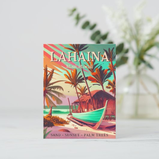 Lahaina Maui Hawaii 60er Postkarte (Stehend Vorderseite)