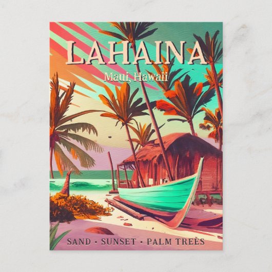 Lahaina Maui Hawaii 60er Postkarte (Vorderseite)