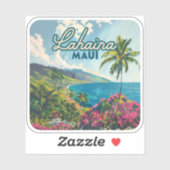 Lahaina Maui Hawaii Beach Coast Retro Aufkleber (Blatt)
