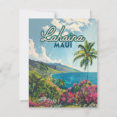 Lahaina Maui Hawaii Beach Coast Retro Card (Vorderseite)