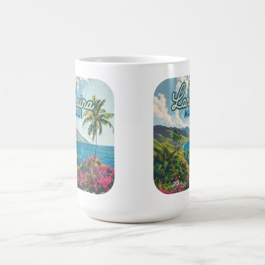 Lahaina Maui Hawaii Beach Coast Retro Kaffeetasse (Mittel)