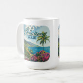 Lahaina Maui Hawaii Beach Coast Retro Kaffeetasse (Vorderseite Links)