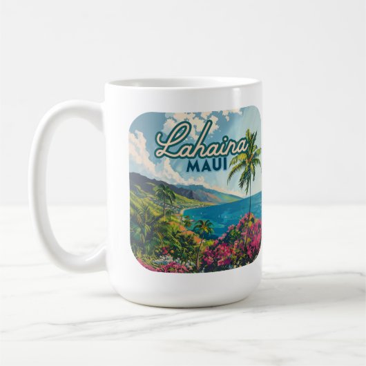 Lahaina Maui Hawaii Beach Coast Retro Kaffeetasse (Links)
