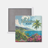 Lahaina Maui Hawaii Beach Coast Retro Magnet (Vorderseite/Rückseite)