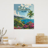 Lahaina Maui Hawaii Beach Coast Retro Poster (Küche)