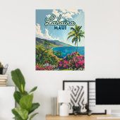 Lahaina Maui Hawaii Beach Coast Retro Poster (Heimbüro)