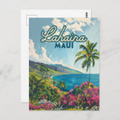 Lahaina Maui Hawaii Beach Coast Retro Postkarte (Vorne/Hinten)