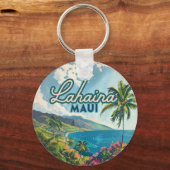 Lahaina Maui Hawaii Beach Coast Retro Schlüsselanhänger (Vorderseite)