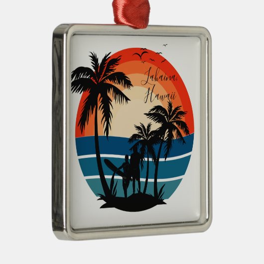 Lahaina Maui Hawaii Beach Surf Sunset - Ornament (Rechts)