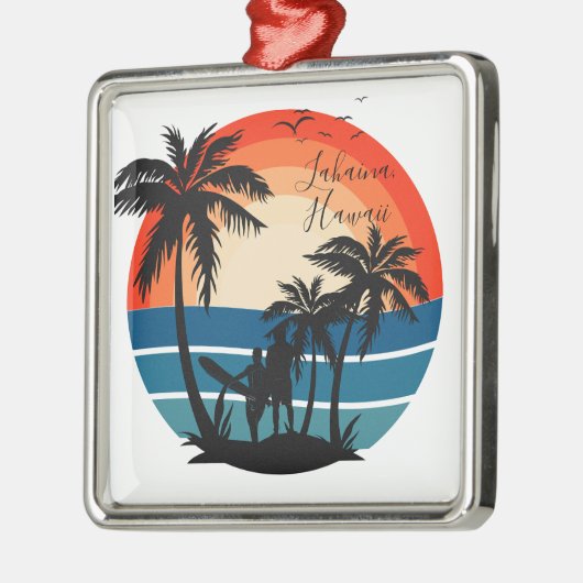 Lahaina Maui Hawaii Beach Surf Sunset - Ornament (Links)