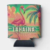 Lahaina Maui Hawaii Retro Flamingo Souvenir 1950s Dosenkühler (Rückseite)