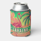 Lahaina Maui Hawaii Retro Flamingo Souvenir 1950s Dosenkühler (Kanne Rückseite)