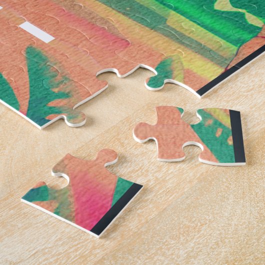 Lahaina Maui Hawaii Retro Flamingo Souvenir 1950s Puzzle (Seite)