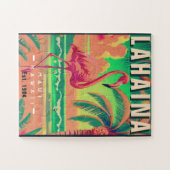 Lahaina Maui Hawaii Retro Flamingo Souvenir 1950s Puzzle (Horizontal)