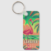 Lahaina Maui Hawaii Retro Flamingo Souvenir 1950s Schlüsselanhänger (Vorderseite)