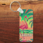 Lahaina Maui Hawaii Retro Flamingo Souvenir 1950s Schlüsselanhänger (Vorderseite)