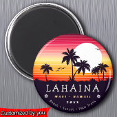 Lahaina Maui Hawaii Retro Sunset Palm Trees 60er Magnet