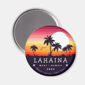 Lahaina Maui Hawaii Retro Sunset Palm Trees 60er Magnet (Vorderseite/Rückseite)