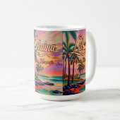 Lahaina Maui Hawaii Retro Sunset Souvenir 1950s Kaffeetasse (VorderseiteRechts)