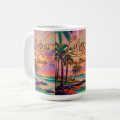 Lahaina Maui Hawaii Retro Sunset Souvenir 1950s Kaffeetasse (Vorderseite Links)