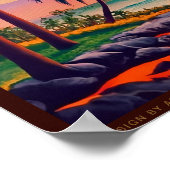 Lahaina Maui Hawaii Retro Sunset Souvenir 1950s Poster (Ecke)