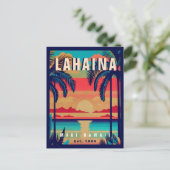 Lahaina Maui Hawaii Retro Sunset Souvenir 1950s Postkarte (Stehend Vorderseite)
