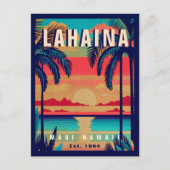 Lahaina Maui Hawaii Retro Sunset Souvenir 1950s Postkarte (Vorderseite)
