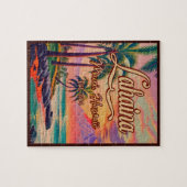 Lahaina Maui Hawaii Retro Sunset Souvenir 1950s Puzzle (Horizontal)
